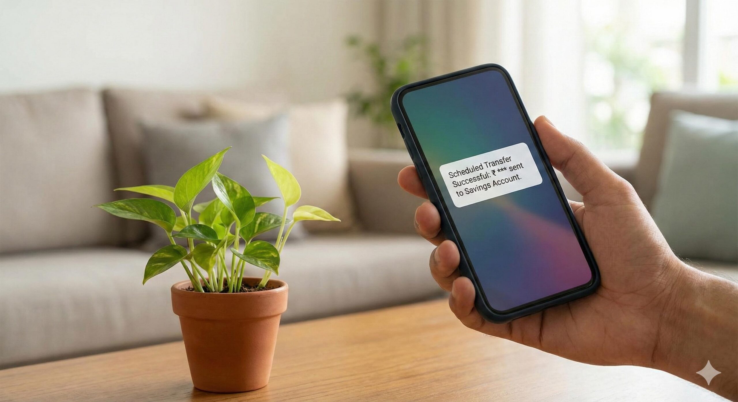 A close-up photograph of a smartphone screen held in a person's hand.