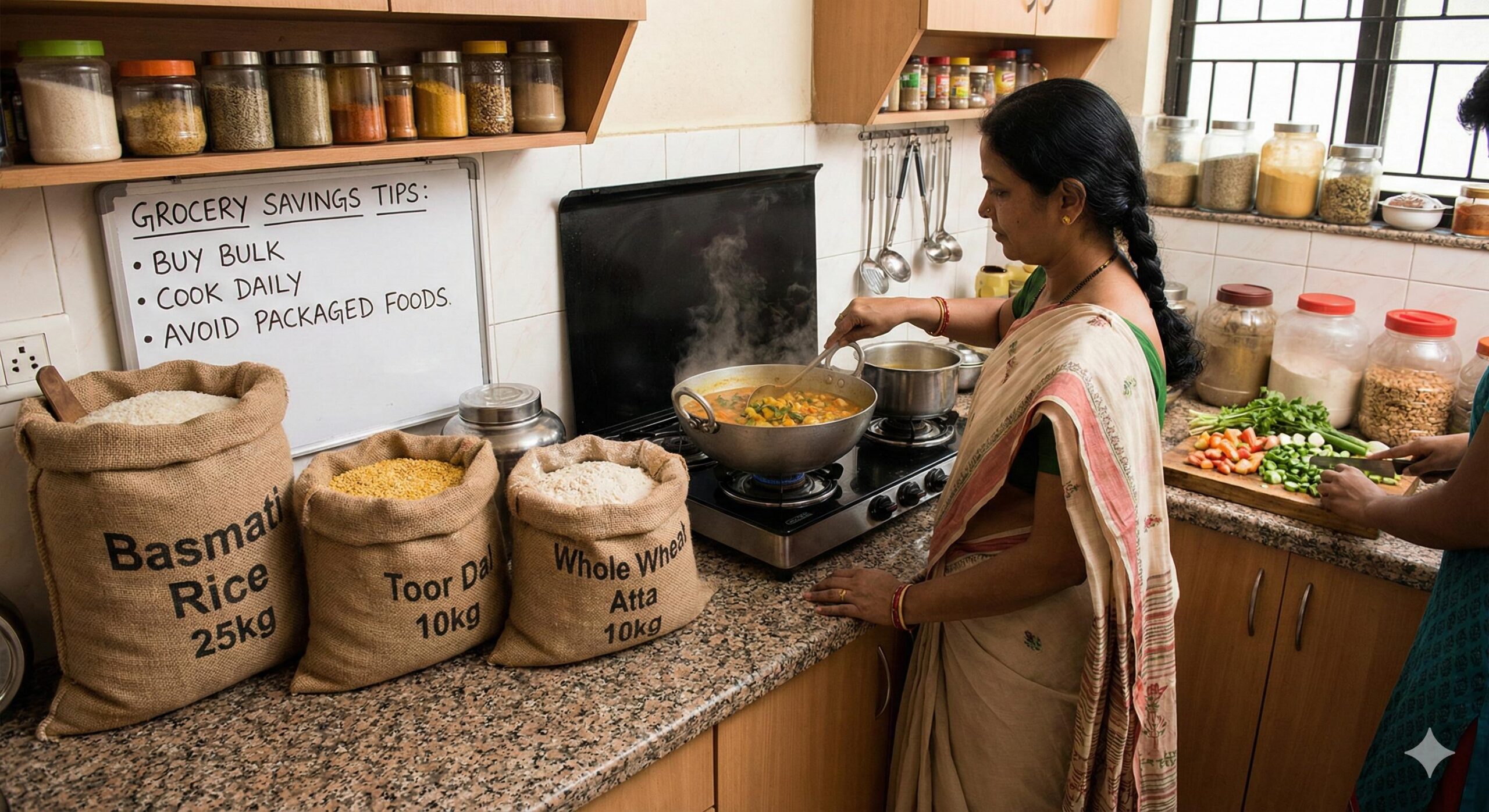 Indian kitchen grocery bulk buying savings tips