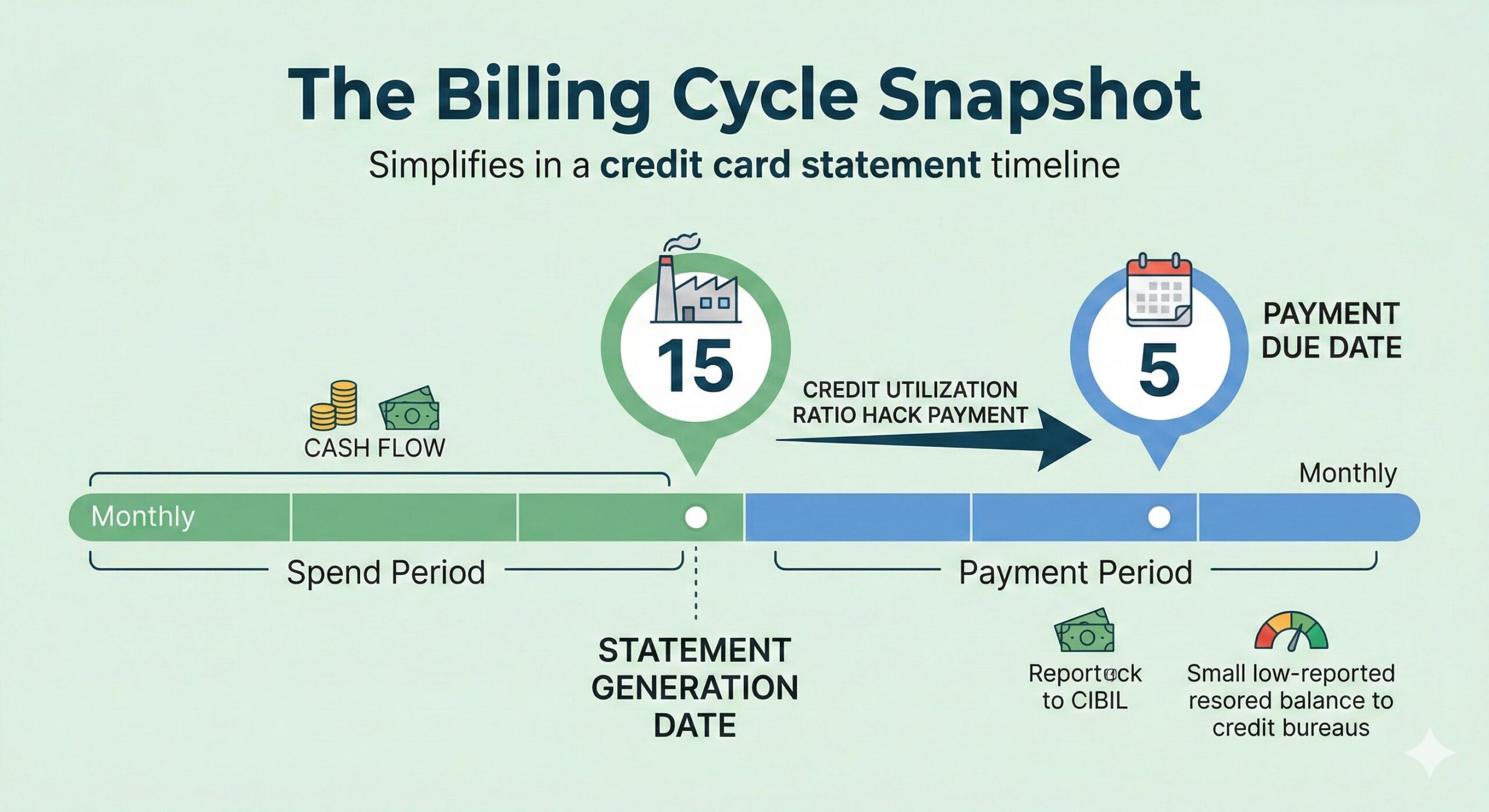 Infographic of credit card billing cycle.