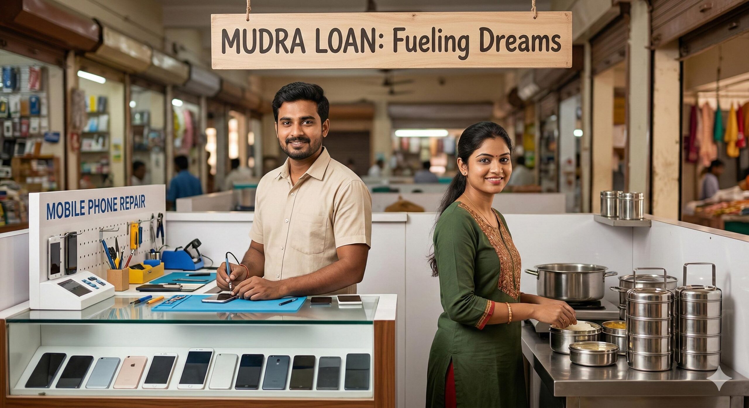 Confident Indian couple smiling