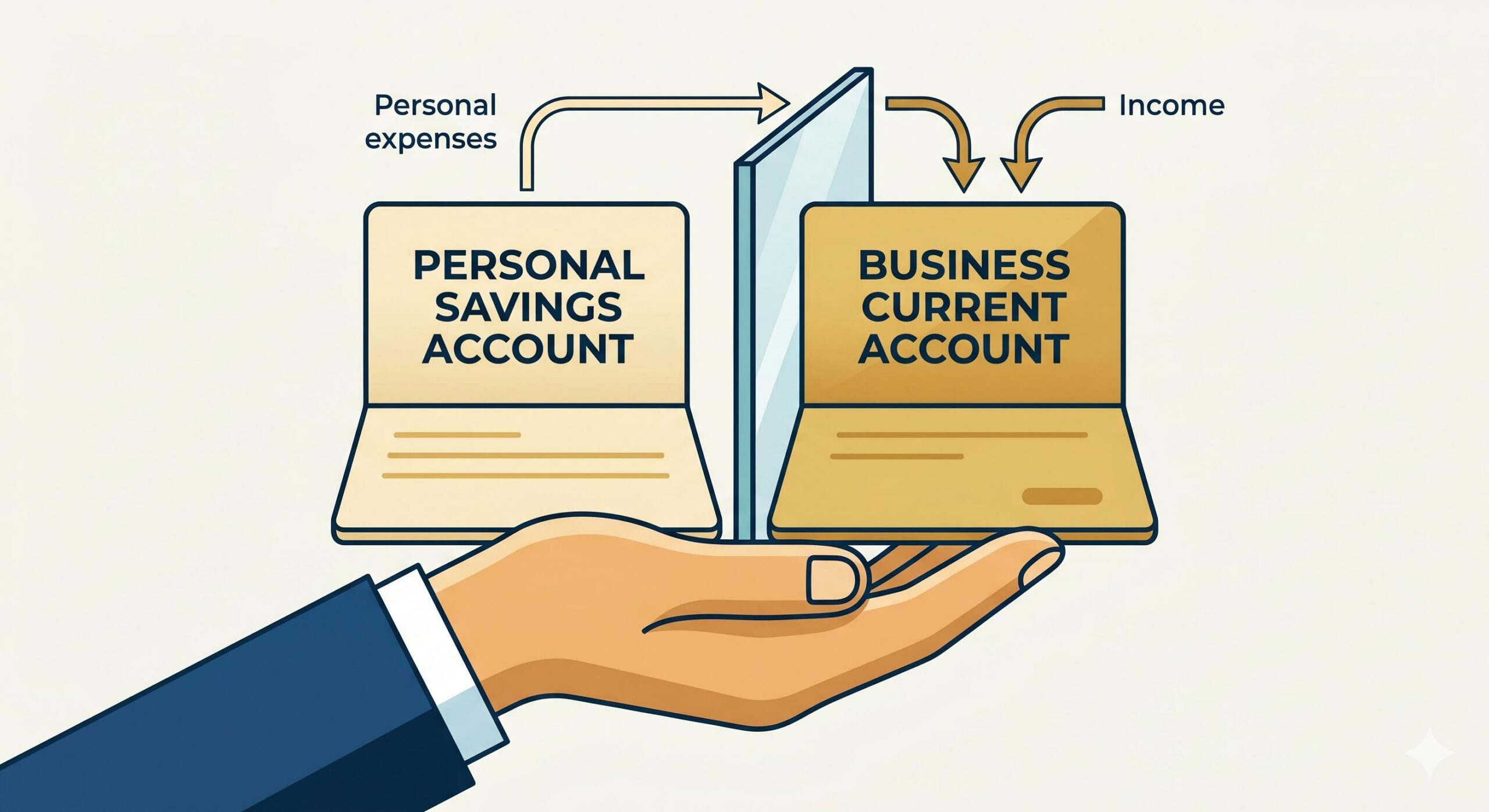 Illustrative guide on separating personal savings and business current accounts for financial safety. (1)