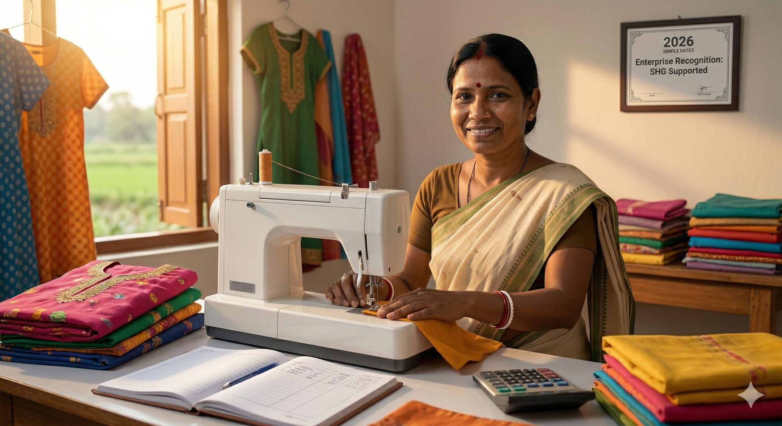 Successful Indian SHG member using loan money for productive asset (micro-business).