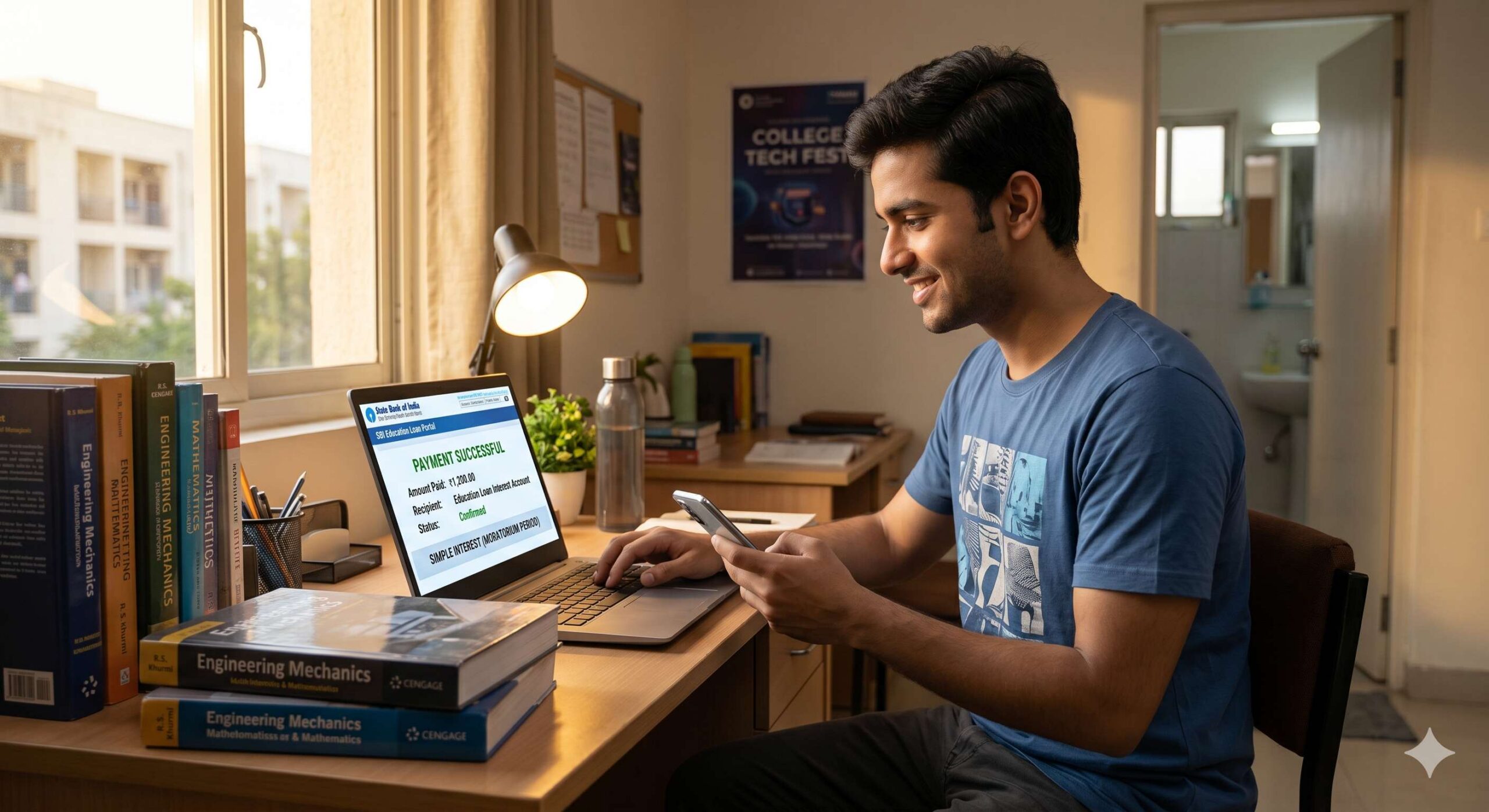 The lighting is warm and academic.