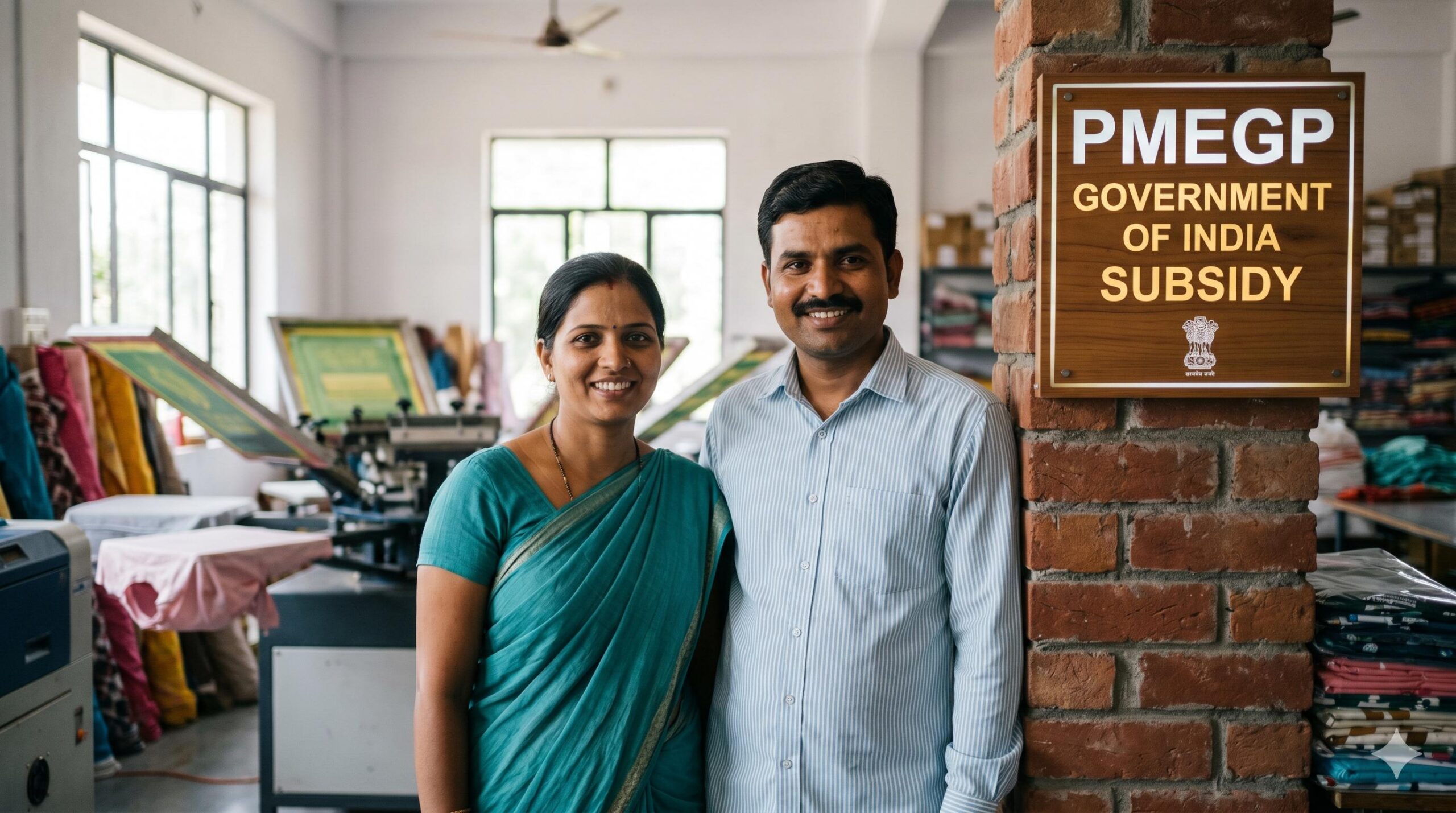 Indian entrepreneurs in their workshop backed by PMEGP.